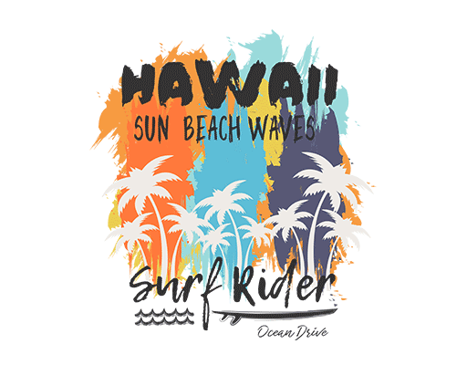 卡通椰子树图案破碎英文字母图案手写英文字母图案涂鸦印花素材男装印花素材