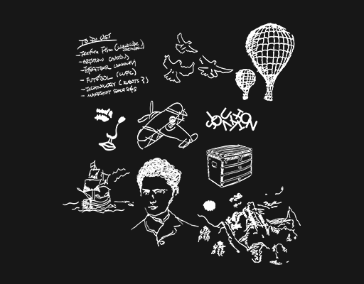 手绘人物头像手写英文字母图案卡通气球图案卡通山峰品牌印花素材男装印花图案