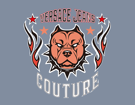 卡通狗头图案变形英文字母图案男装印花素材凶猛狗头像斗牛犬图案T恤卫衣印花素材