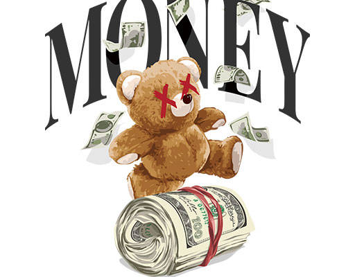 卡通小熊矢量美元矢量英文字母矢量手绘卡通公仔