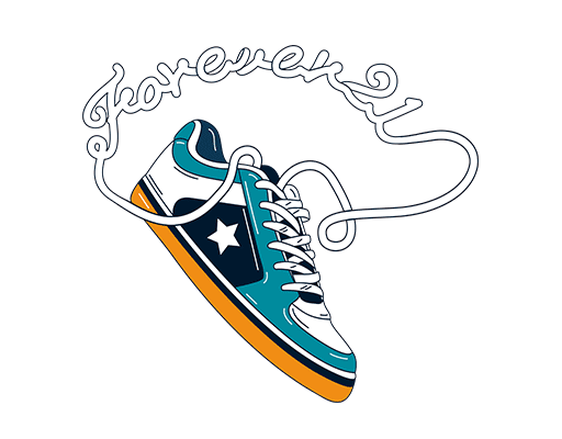 卡通鞋子图案手绘鞋子匡威鞋子鞋带图案男装印花素材鞋子手稿图案