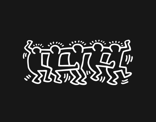 卡通人物手绘小人线条凯斯·哈林人物案简笔小人物线条图案男装印花素材涂鸦线条印花