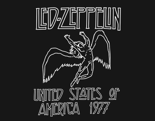 卡通天使图案卡通英文字母男装印花素材LED ZEPPEIN手绘天使人物线条翅膀男人