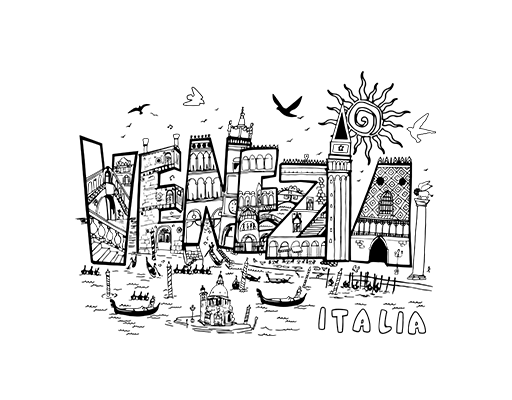 卡通英文字母图案手写英文字母涂鸦英文字母男装文字印花素材VENEZIA英文字母