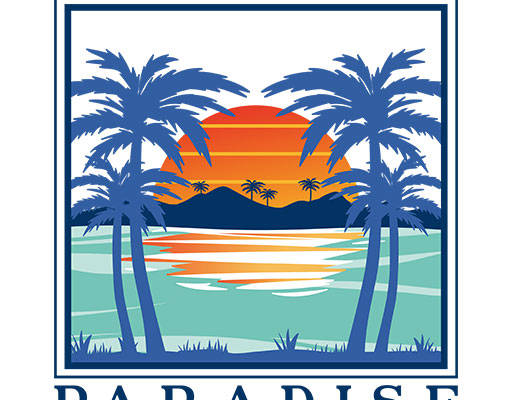 椰子树矢量剪影树木矢量海洋矢量夏日风景矢量