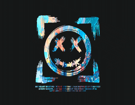 卡通表情图案微笑表情油画背景图案男装印花素材涂鸦卡通图案卫衣印花素材