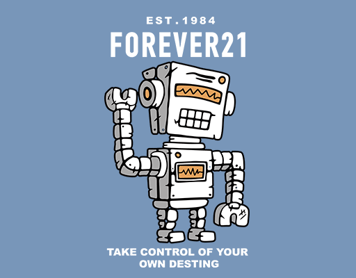 卡通机器人图案手绘机器人FOREVER21英文字母简笔卡通立体机器人男装烫画素材