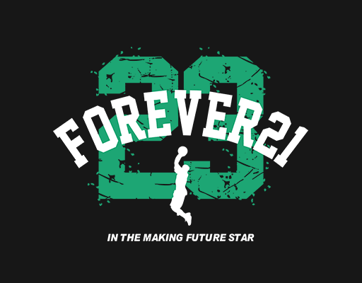 卡通英文字母图案破碎英文字母FOREVER21英文字母投篮动作图案数字23篮球号码