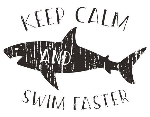 卡通鲨鱼矢量手绘鱼图案破碎文字矢量