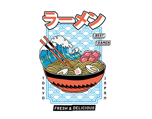 卡通食物图案卡通面条图案日文字母图案民族风图案男装印花素材T恤印花素材