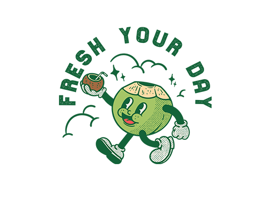 卡通椰子图案卡通水果图案男装印花素材复古印花图案卡通椰子水果印花素材