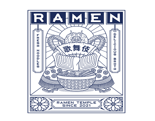 卡通动物图案歌舞伎图案复古印花素材男装印花图案手绘人物印花素材