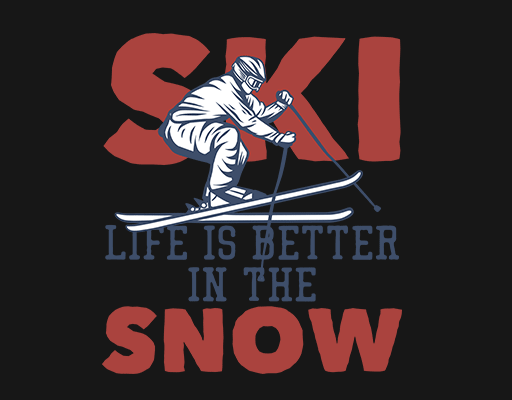 卡通滑雪人物手绘卡通人物男装印花素材卡通英文字母手绘滑雪男孩