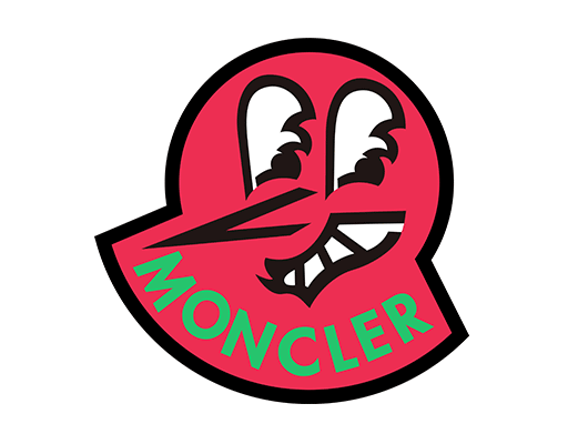 卡通符号MONCLER logo卡通表情图案手绘表情男装印花素材T恤卫衣印花图案