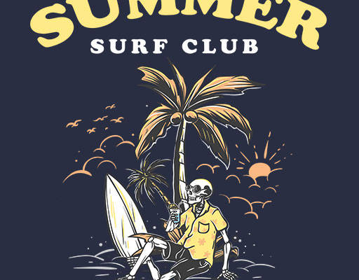 卡通骷髅头矢量椰子树矢量英文字母矢量夏日风景矢量