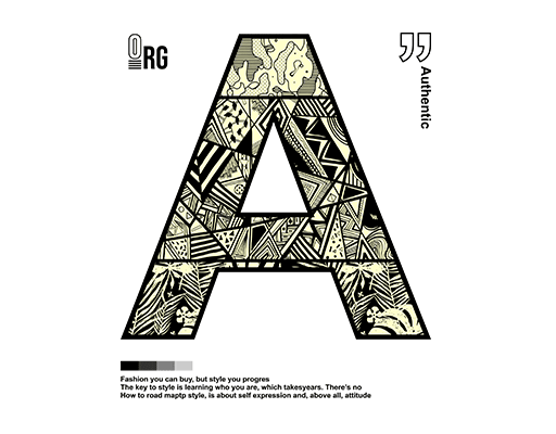 大写英文字母图案卡通文字印花素材大写英文字母A男装文字印花图案T恤印花素材