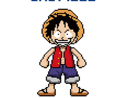 马赛克海贼王卡通人物矢量马赛克英文字母矢量卡通人物矢量