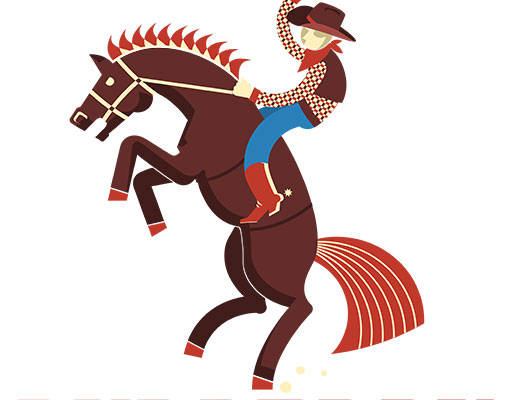 卡通人物矢量赛马图案欧美人物矢量骑马人物矢量手绘卡通