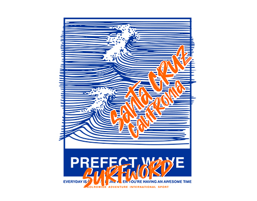 卡通英文字母图案手绘海浪手写英文字母男装文字印花素材T恤卫衣印花图案