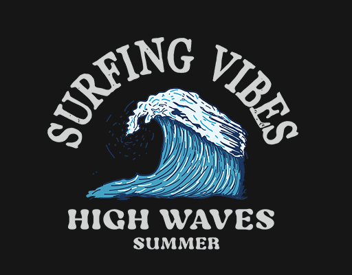 卡通海浪图案手绘海浪卡通英文字母图案男装浪花印花素材水花图案T恤图案