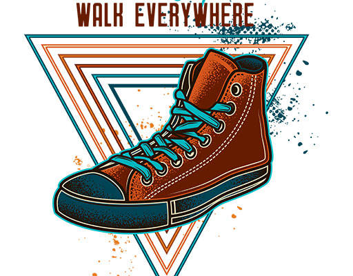 卡通鞋子矢量手绘鞋子英文字母矢量卡通板鞋矢量彩色三角形矢量