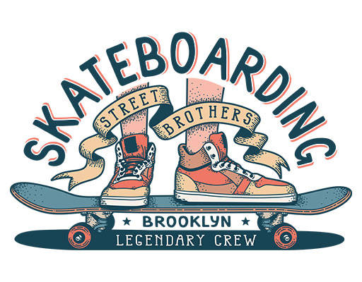 卡通鞋子矢量手绘滑板矢量英文字母矢量