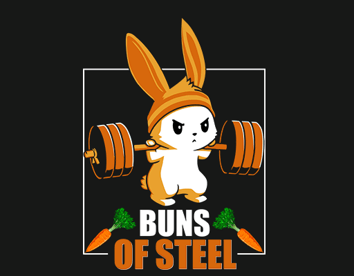 卡通兔子图案手绘兔子举重的兔子男装卡通动物印花素材手绘卡通动物男装印花素材