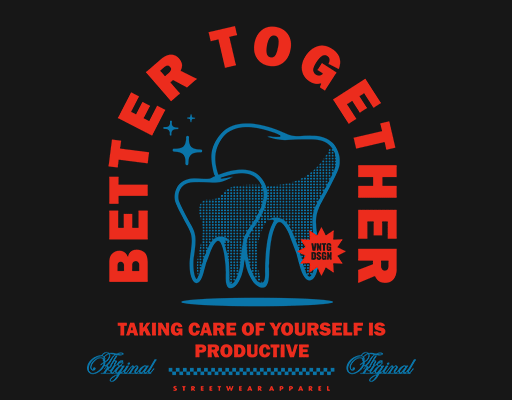 卡通牙齿图案手绘牙齿卡通英文字母图案男装文字印花素材T恤卫衣印花素材