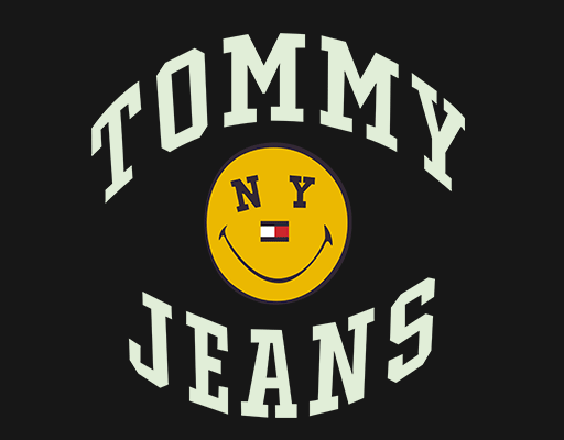 微笑表情图案卡通表情TOMMY英文字母图案男装文字印花素材T恤卫衣印花素材