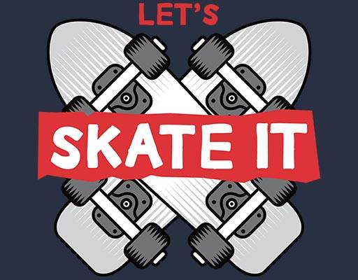 滑板矢量卡通滑板英文字母矢量简约卡通