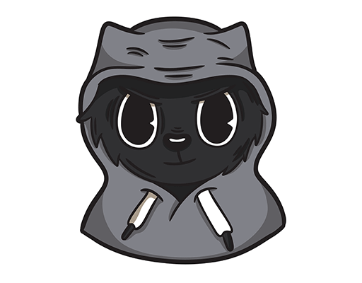 卡通猫咪头像手绘卡通动物头像戴帽子的猫印花素材男装印花图案