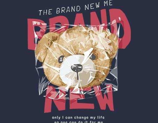 卡通小熊头像矢量塑料袋矢量英文字母矢量