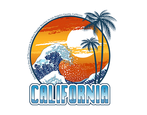 卡通椰子树图案卡通海浪图案简约英文字母图案海洋风景图案男装印花素材