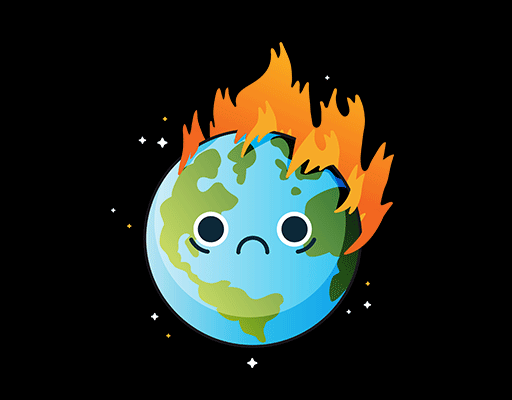 卡通地球图案手绘地球火焰地球图案男装T恤卫衣印花素材