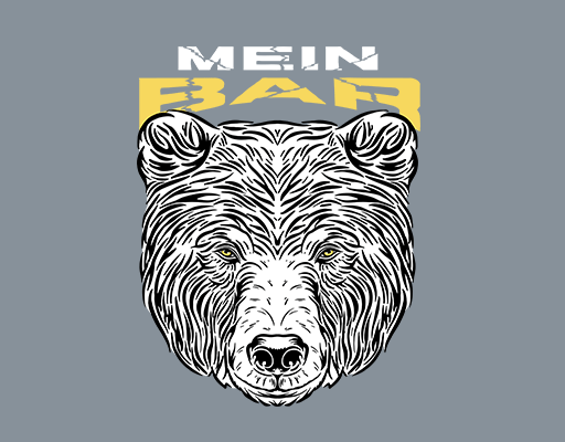 卡通熊头图案手绘熊头男装印花素材卡通动物头像