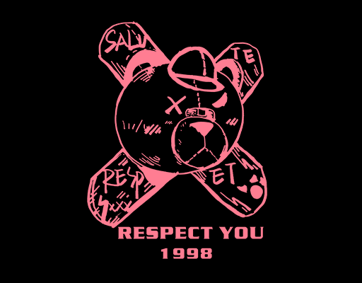 卡通小熊图案戴帽子小熊男装印花素材涂鸦小熊手绘小熊