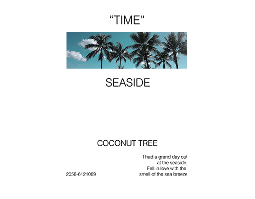 卡通风景图案男装印花素材椰子树图案数字字母图案