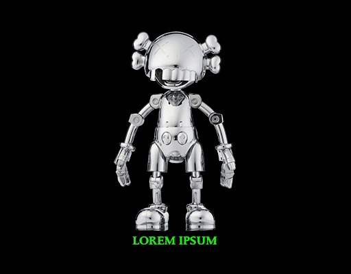 卡通机器人图案金属机器人图案男装卡通印花素材