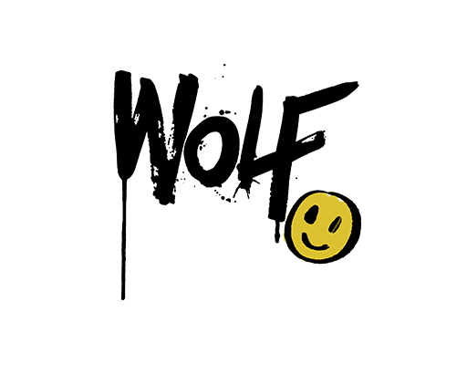 wolf英文字母男装印花图案微笑表情图案卡通表情男装数字印花素材