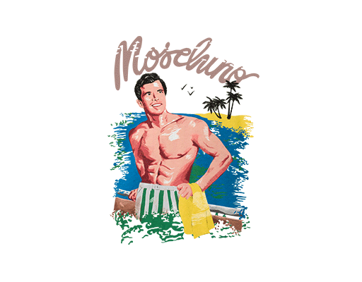 卡通男人头像手写英文字母游泳的男人欧美男人头像T恤卫衣图案