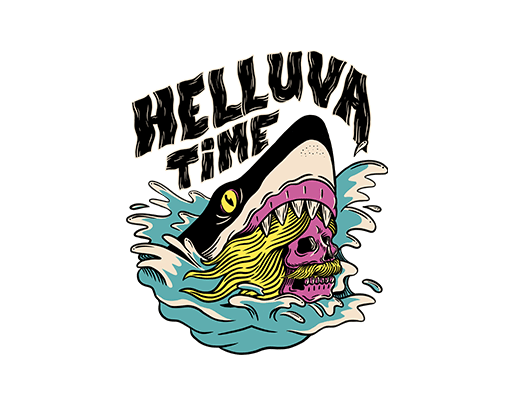 卡通鲨鱼图案海洋动物图案卡通骷髅头图案涂鸦英文字母男装印花素材