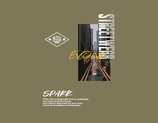 卡通城市建筑图案破碎英文字母男装印花素材