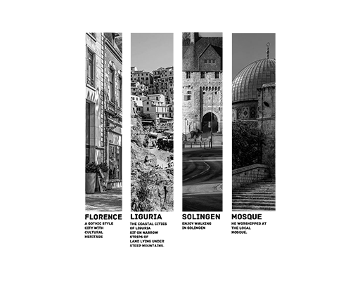 卡通建筑照片图案男装印花图案数字字母图案灰色建筑照片