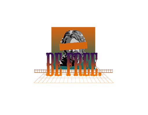 卡通人物头像彩色英文字母男装印花图案雕塑人物头像