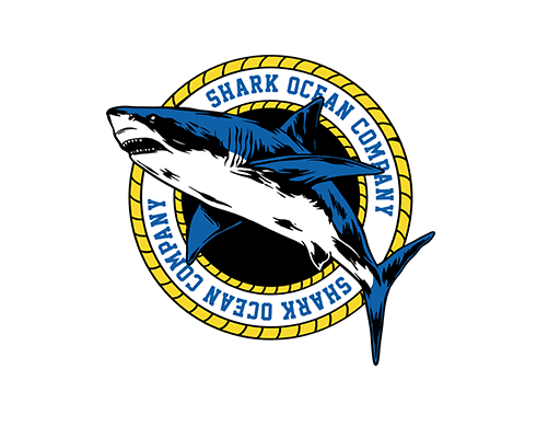 卡通鲨鱼图案圆形图案男装T恤卫衣印花素材还海洋生物图案