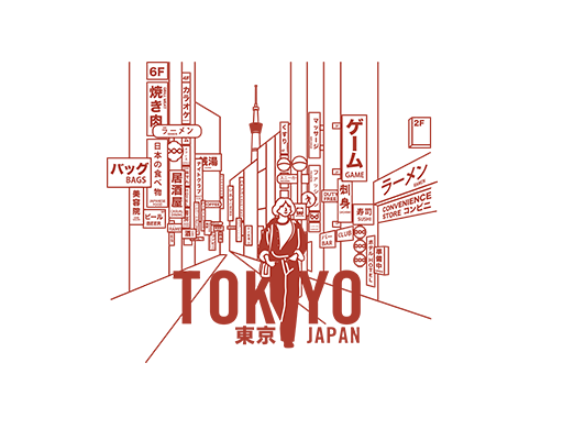 手绘卡通人物城市建筑图案简笔卡通男孩城市街道印花图案