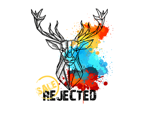 卡通鹿头喷溅图案男装印花素材卡通动物头像鹿线条矢量