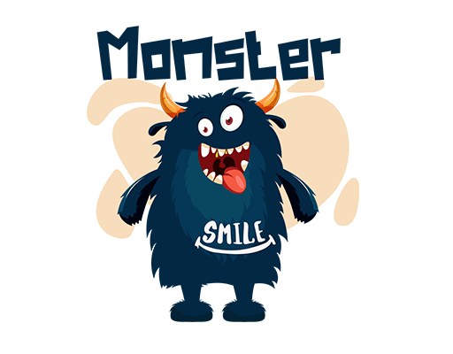 卡通动物图案手绘卡通简笔卡通动物男装印花图案卡通怪兽