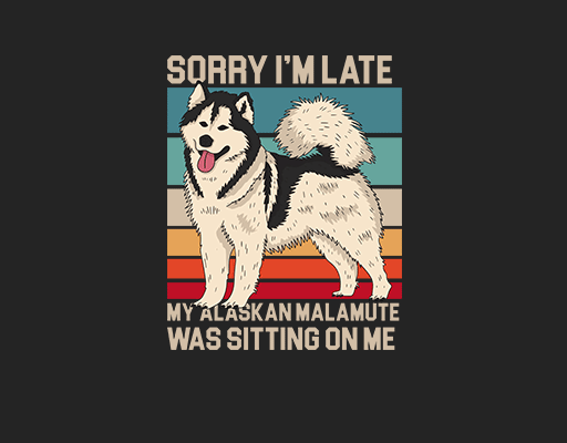 卡通狗彩色线条图案手绘动物图案男装印花图案哈士奇