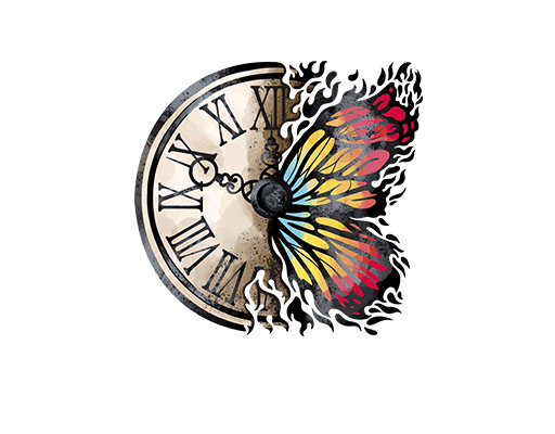 卡通蝴蝶图案时钟蝴蝶破碎蝴蝶彩色蝴蝶图案男装图案印花素材